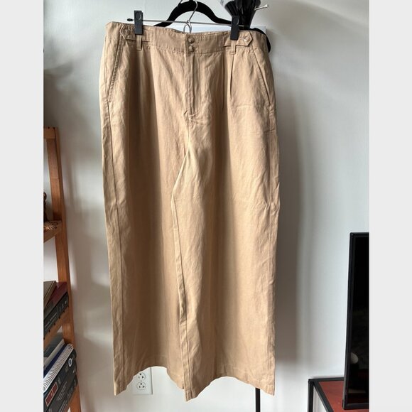Madewell NWT The Petite Harlow Wide-Leg Pant in Khaki - Size 16P - Picture 6 of 9